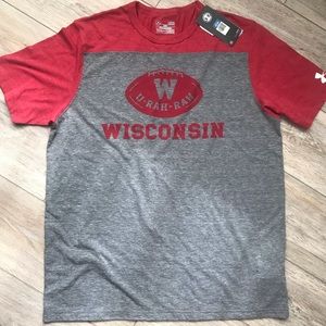 Under Armour University of Wisconsin Football Tee Size Large NWT